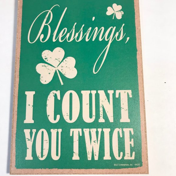 Irish Blessing Wall Door Sign St. Patricks Day Wood Green Shamrock Friendship - Picture 7 of 9